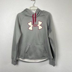 Under Armour Women's Gray Pink Trim Storm 1 Hoodie Sweatshirt - Size L